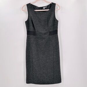 Halogen Women’s Black/Gray Tweed Wool Blend Sleeveless Sheath Dress Size 4